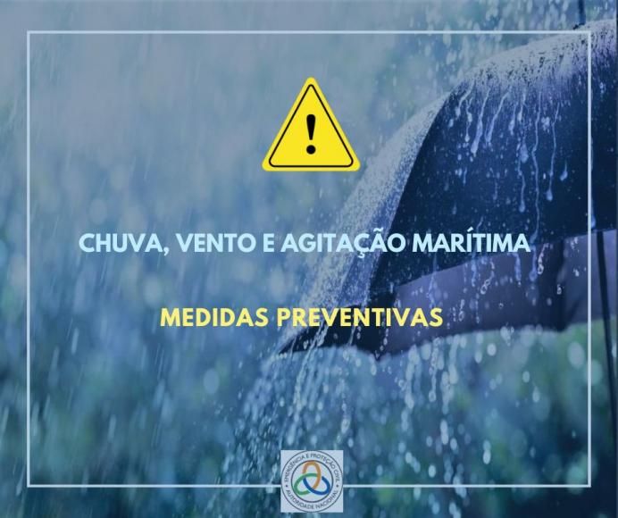 Aviso &agrave; popula&ccedil;&atilde;o | Precipita&ccedil;&atilde;o, vento e agita&ccedil;&atilde;o mar&iacute;tima